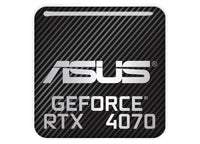Asus GeForce RTX 4070 1"x1" Chrome Effect Domed Case Badge / Sticker Logo