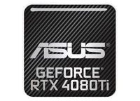Asus GeForce RTX 4080 Ti 1"x1" Chrome Effect Domed Case Badge / Sticker Logo