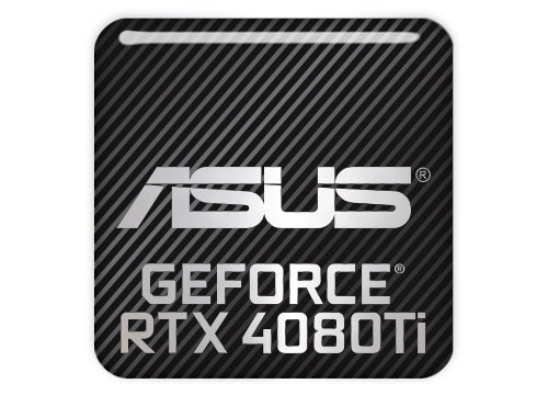 Asus GeForce RTX 4080 Ti 1"x1" Badge de boîtier bombé effet chromé / Logo autocollant