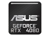 Asus GeForce RTX 4080 1"x1" Chrome Effect Domed Case Badge / Sticker Logo
