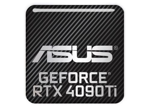 Asus GeForce RTX 4090 Ti 1"x1" Chrome Effect Domed Case Badge / Sticker Logo