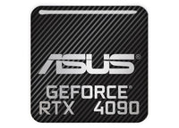 Asus GeForce RTX 4090 1"x1" Chrome Effect Domed Case Badge / Sticker Logo