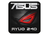 Asus ROG RYUO 240 1"x1" Badge de boîtier bombé effet chromé / Logo autocollant