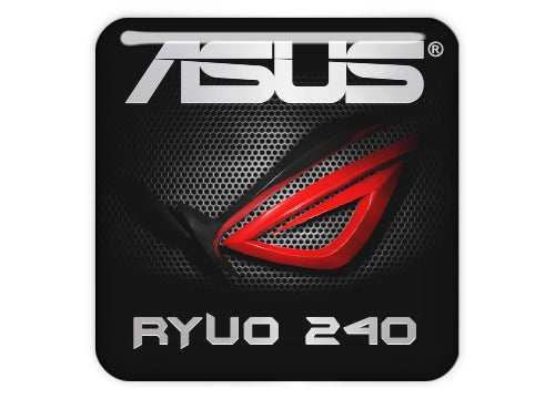 Asus ROG RYUO 240 Insignia/logotipo adhesivo de caja abovedada con efecto cromado de 1"x1"