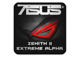 Asus ROG Zenith II Extreme Alpha 1"x1" Badge de boîtier bombé effet chromé / Logo autocollant