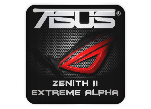 Asus ROG Zenith II Extreme Alpha 1"x1" Chrome Effect Domed Case Badge / Sticker Logo