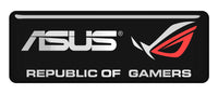 Asus Republic of Gamers ROG 2.75"x1" Chrome Effect Domed Case Badge / Sticker Logo