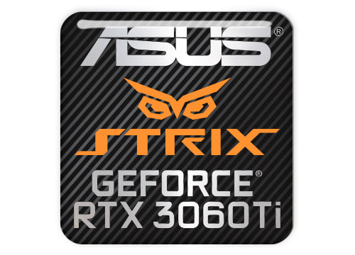 Asus Strix GeForce RTX 3060 Ti 1"x1" Chrome Effect Domed Case Badge / Sticker Logo