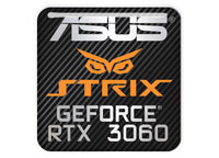 Asus Strix GeForce RTX 3060 1"x1" Chrome Effect Domed Case Badge / Sticker Logo