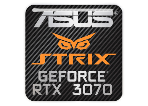 Asus Strix GeForce RTX 3070 1"x1" Chrome Effect Domed Case Badge / Sticker Logo