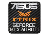 Asus Strix GeForce RTX 3080 Ti 1"x1" Badge de boîtier bombé effet chrome / Logo autocollant