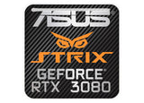 Asus Strix GeForce RTX 3080 1"x1" Chrome Effect Domed Case Badge / Sticker Logo