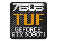 Asus Tuf GeForce RTX 3080 Ti 1"x1" Chrome Effect Domed Case Badge / Sticker Logo