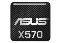 Asus X570 1"x1" Chrome Effet Dôme Case Badge / Autocollant Logo