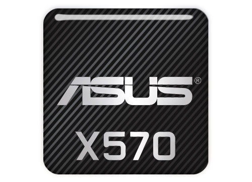 Asus X570 1"x1" Chrome Effect Domed Case Badge / Sticker Logo