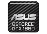 Asus GeForce GTX 1660 1"x1" Chrome Effect Domed Case Badge / Sticker Logo