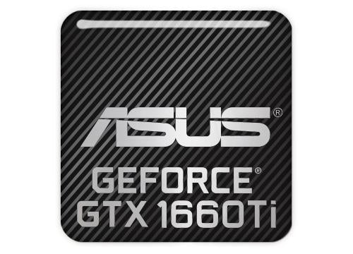Asus GeForce GTX 1660 Ti 1"x1" Badge de boîtier bombé effet chrome / Logo autocollant