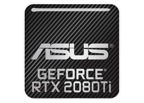 Asus GeForce RTX 2080 Ti 1"x1" Chrome Effect Domed Case Badge / Sticker Logo