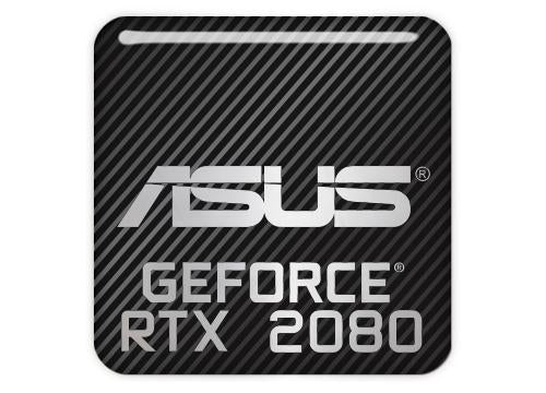 Asus GeForce RTX 2080 1"x1" Chrome Effect Domed Case Badge / Sticker Logo