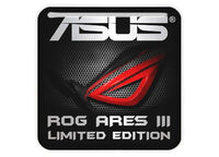 Asus ROG Ares III Limited Edition 1"x1" Chrome Effect Domed Case Badge / Sticker Logo
