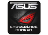 Asus ROG CROSSBLADE RANGER 1"x1" Badge de boîtier bombé effet chromé / Logo autocollant