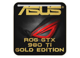 Asus ROG GTX 980 Ti Gold Edition 1"x1" Badge de boîtier bombé effet chromé / Logo autocollant