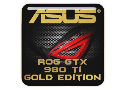 Asus ROG GTX 980 Ti Gold Edition 1"x1" Chrome Effect Domed Case Badge / Sticker Logo