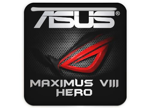 Asus ROG MAXIMUS VIII HERO 1"x1" Chrome Effect Domed Case Badge / Sticker Logo