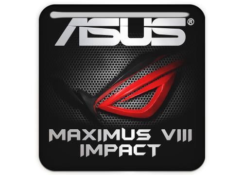 Asus ROG MAXIMUS VIII IMPACT 1"x1" Chrome Effect Domed Case Badge / Sticker Logo