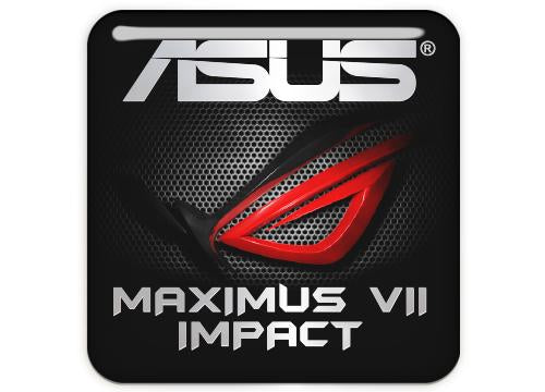 Asus ROG MAXIMUS VII IMPACT 1"x1" Chrome Effect Domed Case Badge / Sticker Logo