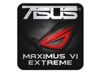 Asus ROG MAXIMUS VI EXTREME 1"x1" Chrome Effect Domed Case Badge / Sticker Logo
