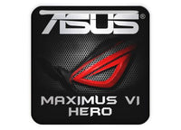 Asus ROG MAXIMUS VI HERO 1"x1" Chrome Effect Domed Case Badge / Sticker Logo
