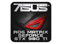 Asus ROG Matrix GTX 980 Ti 1"x1" Chrome Effect Domed Case Badge / Sticker Logo