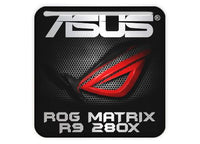 Asus ROG Matrix R9 280X 1"x1" Chrome Effect Domed Case Badge / Sticker Logo