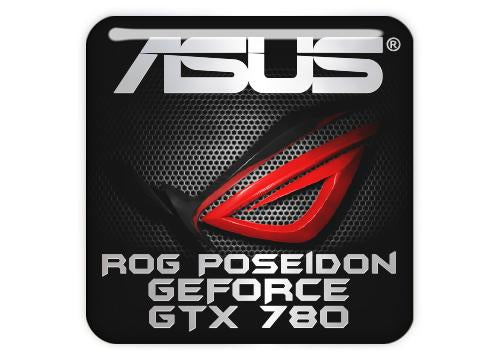 Asus ROG Poseidon GTX 780 1"x1" Chrome Effect Domed Case Badge / Sticker Logo