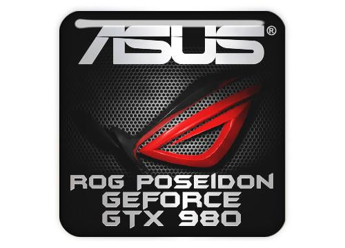 Asus ROG Poseidon GTX 980 1"x1" Chrome Effect Domed Case Badge / Sticker Logo