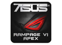 Asus ROG RAMPAGE VI APEX Motherboard 1"x1" Chrome Effect Domed Case Badge / Sticker Logo