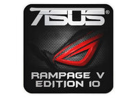 Asus ROG RAMPAGE V EDITION 10 1"x1" Chrome Effect Domed Case Badge / Sticker Logo