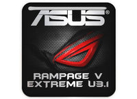 Asus ROG RAMPAGE V EXTREME U3.1 1"x1" Chrome Effect Domed Case Badge / Sticker Logo