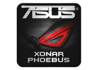 Asus ROG Xonar Phoebus 1"x1" Chrome Effect Domed Case Badge / Sticker Logo