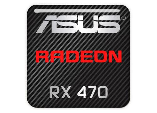 Asus Radeon RX 470 1"x1" Chrome Effect Domed Case Badge / Sticker Logo