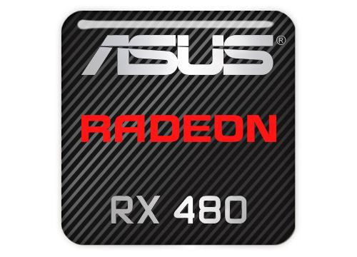 Asus Radeon RX 480 1"x1" Chrome Effect Domed Case Badge / Sticker Logo