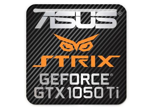 Asus Strix GeForce GTX 1050 Ti 1"x1" Chrome Effect Domed Case Badge / Sticker Logo