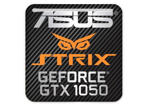 Asus Strix GeForce GTX 1050 1"x1" Chrome Effect Domed Case Badge / Sticker Logo