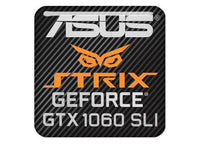 Asus Strix GeForce GTX 1060 SLI 1"x1" Chrome Effect Domed Case Badge / Sticker Logo