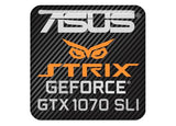 Asus Strix GeForce GTX 1070 SLI 1"x1" Chrome Effect Domed Case Badge / Autocollant Logo