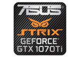 Asus Strix GeForce GTX 1070 Ti 1"x1" Badge de boîtier bombé effet chrome / Logo autocollant