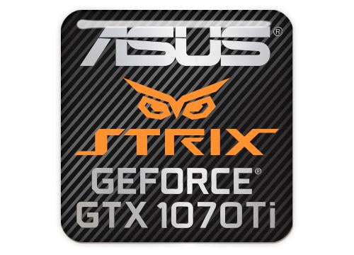 Asus Strix GeForce GTX 1070 Ti 1"x1" Chrome Effect Domed Case Badge / Sticker Logo