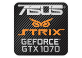 Asus Strix GeForce GTX 1070 1"x1" Chrome Effect Domed Case Badge / Autocollant Logo