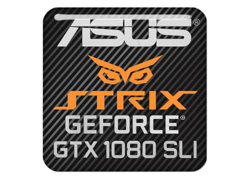 Asus Strix GeForce GTX 1080 SLI 1"x1" Chrome Effect Domed Case Badge / Sticker Logo